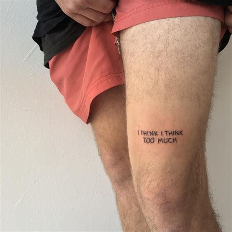Mens Thigh Tattoo Writing: Bold Ideas & Designs