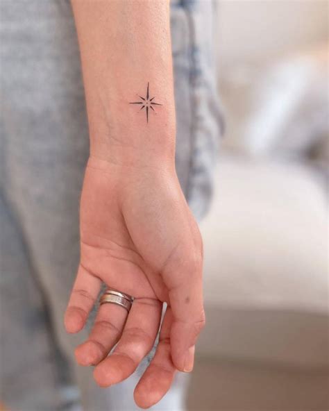 Minimalist North Star Tattoo On The Wrist