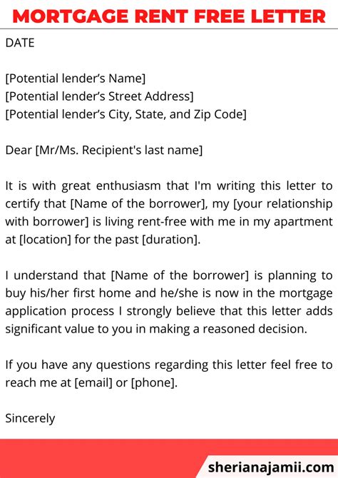 Mortgage Rent Free Letter 2025 Guide Free Samples Sheria Na Jamii