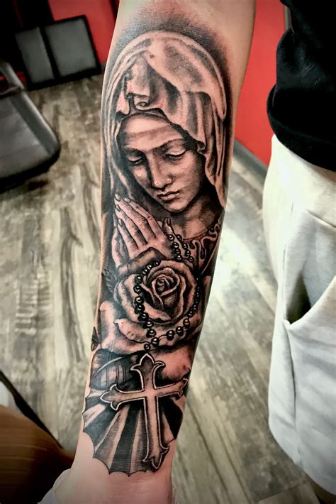 Mother Mary Forearm Tattoo