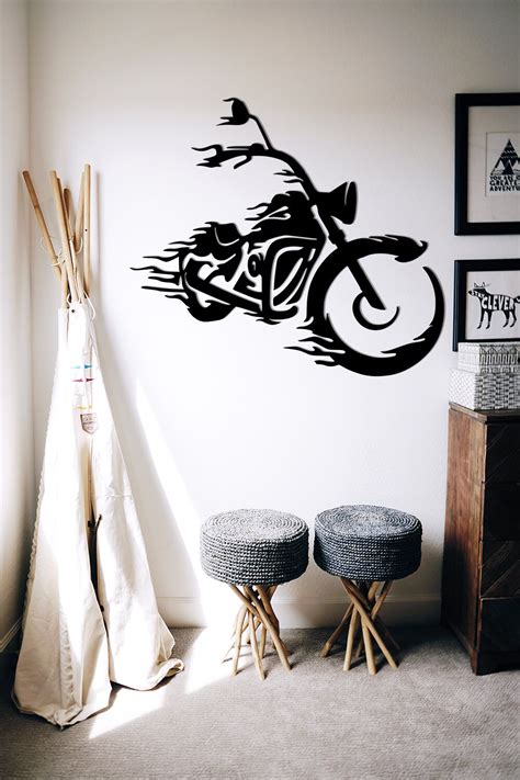 Motorcycle Metal Wall Decor Garage Wall Decor Gift For Him Harley