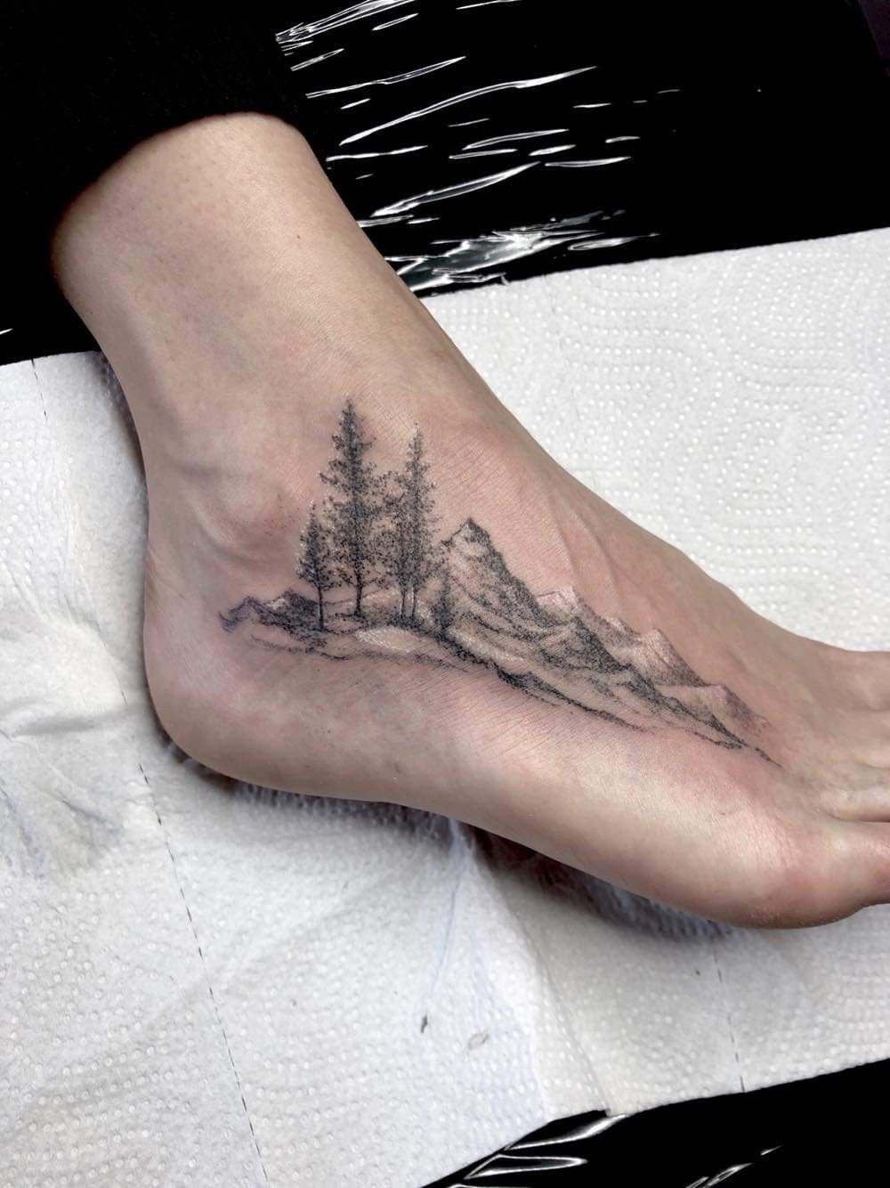 Mountain and Tree Tattoo: Nature's Majestic Ink Ideas