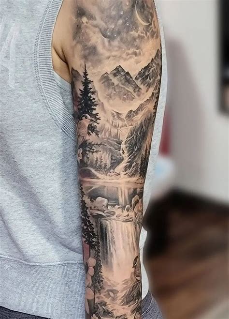 Mountain Tattoo Half Sleeve