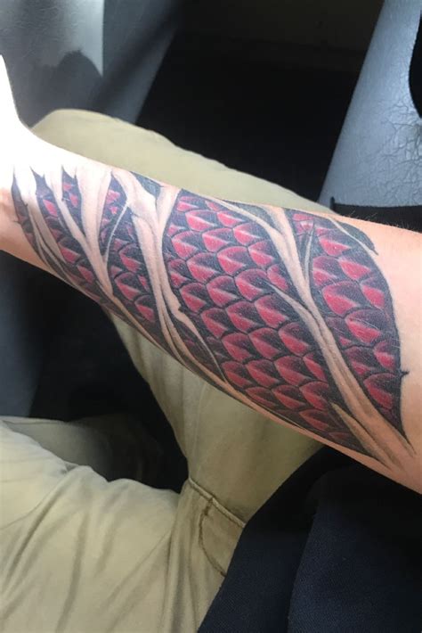 My Two Sessions To Complete Dragon Scale Armor Tattoo Shoulder
