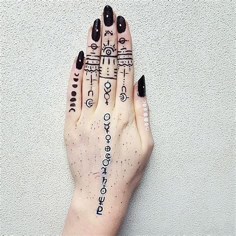 Mystic Witch Finger Tattoos