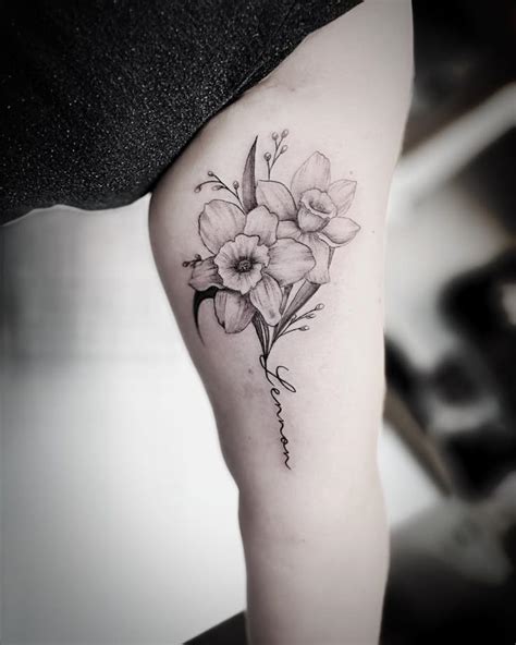 Name Flower Tattoo Flower Bouquet Tattoo December Flower Tattoo Birth
