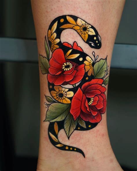 Neo Traditional Snake Tattoo Idea Tattoosai