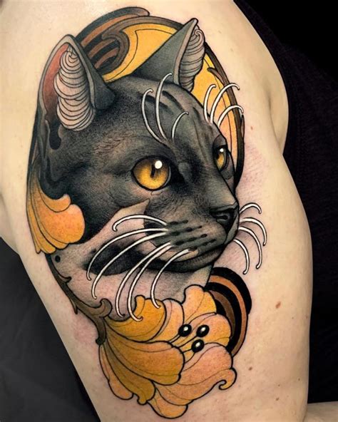 Neotraditional Cat Tattoo For Woman Neo Traditional Tattoo Tattoos