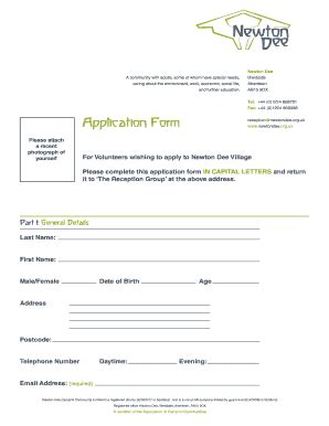 Newton Dee Application Form Fill And Sign Printable Template Online