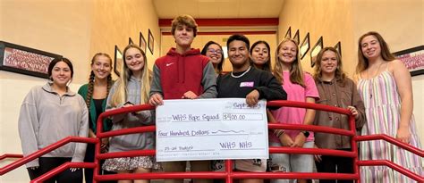 Nhs Donates 400 To Hope Squad Whitewater High