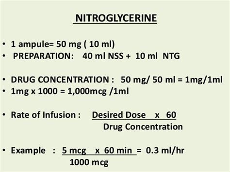 Nitroglycerine Infusion Drip Calculation Nitroglycerine Infusion Nitroglycerine Infusion Drip Calculation Nitroglycerine Infusion