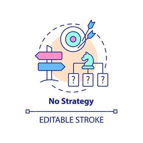 No Strategy Concept Icon Linear Line Plan Vector Linear Line Plan