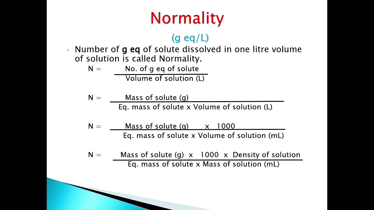 Normality Calculation Example Problems Youtube Normality Calculation Example Problems Youtube