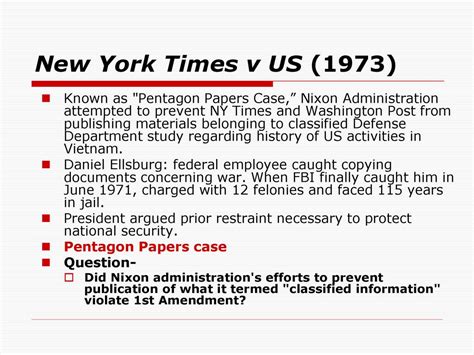 Ny Times V Us Prior Restraint 1St Amendment