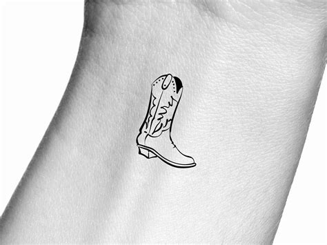 Outline Cowboy Boot Tattoo Design Ideas & Inspiration