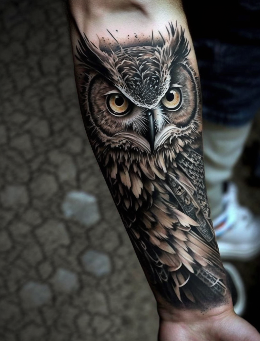 Owl Tattoo With Skull