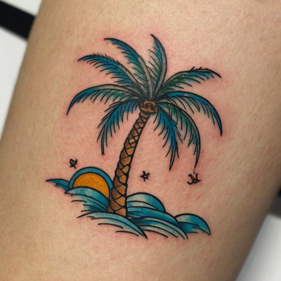 Palm Tree Tattoo Meaning Sibling Tattoos Leg Tattoos Tattoos For Guys