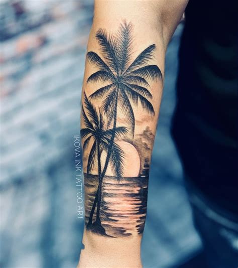 Palm Trees At Sunset Tattoo Temporalis Palm Trees At Sunset Tattoo Temporalis
