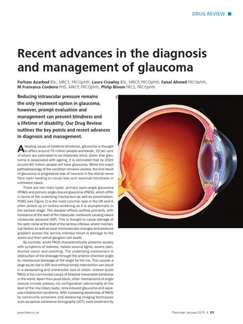 Pdf Recent Advances In The Diagnosis And Management Of Glaucoma Pdf Recent Advances In The Diagnosis And Management Of Glaucoma