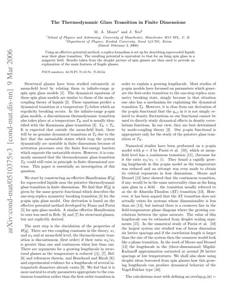 Pdf Thermodynamic Glass Transition In Finite Dimensions