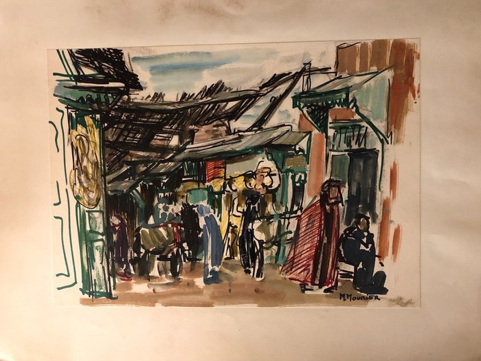 Peinture Souk Au Maroc