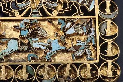 Persians Pursuing Saka Scythians Detail Of Pectoral Miho Museum