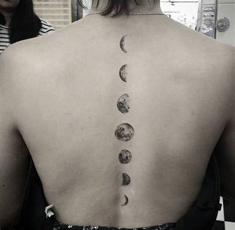 Phases Of The Moon Tattoo Spine