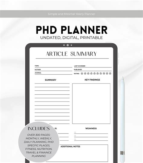 Phd Planner Ultimate Planner Bundle For Dissertation Academic Planner