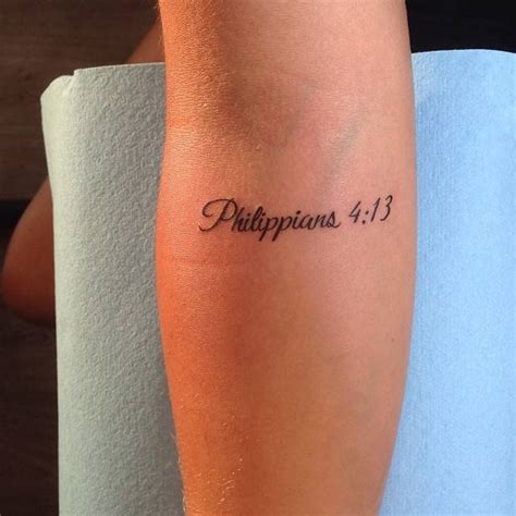 Philippians 4 13 Lettering Tattoo Located On The