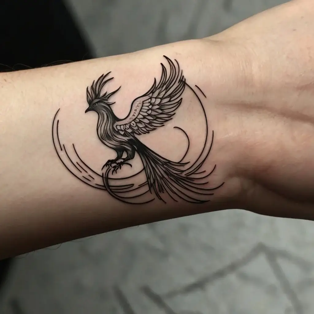 Phoenix Bird Tattoo On Back