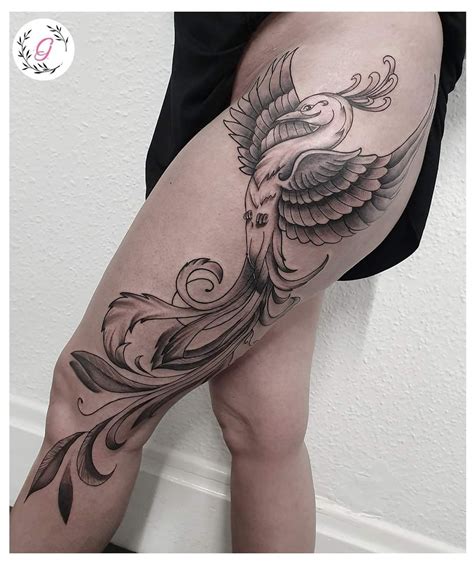 Phoenix Bird Thigh Tattoo: Bold & Beautiful Design Ideas