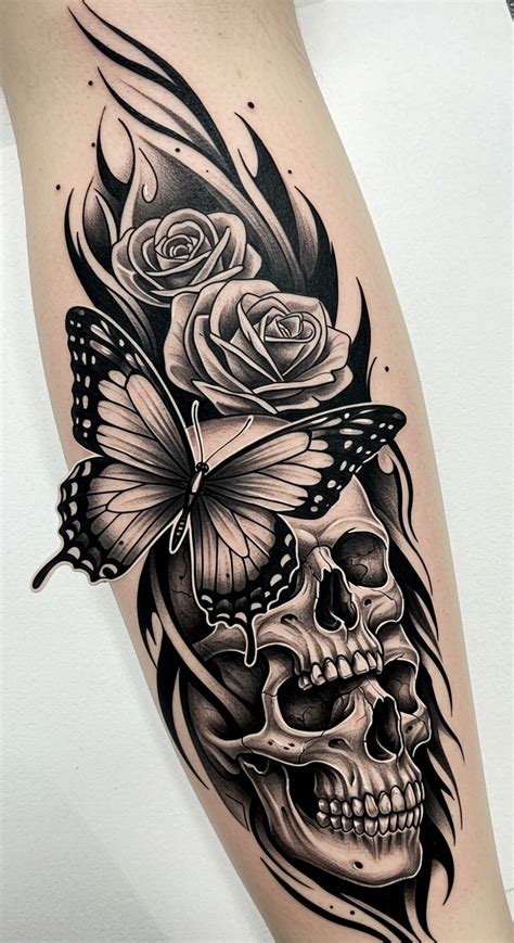 Pin De Rogerio Manesco Em Tatoo Tatuagem De Caveira E Flores