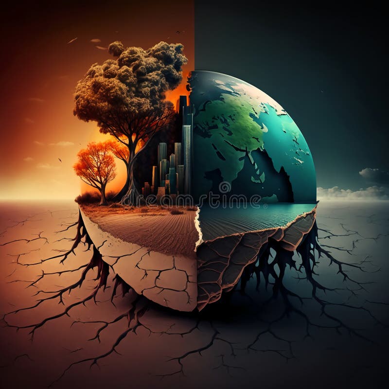 Polluted Earth Drawing With China-1