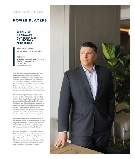 Power Player For 2021 Modern Luxury Magazine Tim Van Damm Associates