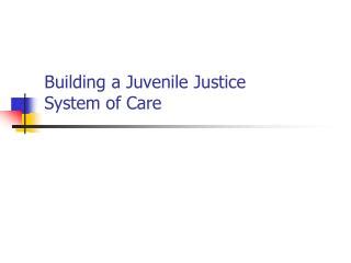 Ppt Building A Juvenile Justice System Of Care Powerpoint