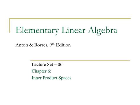 Ppt Elementary Linear Algebra Anton Rorres 9 Th Edition Powerpoint