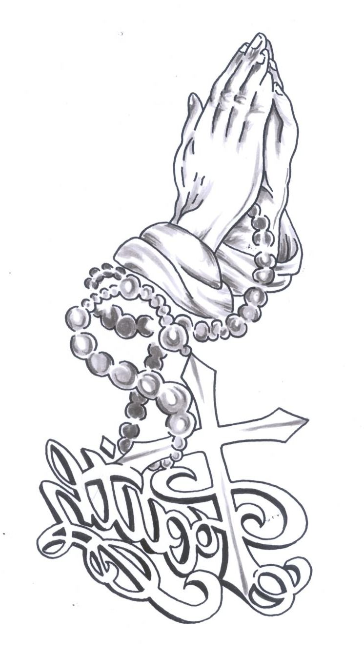 Prayer Hands And Rosary Tattoo Design Ideas & Meaning