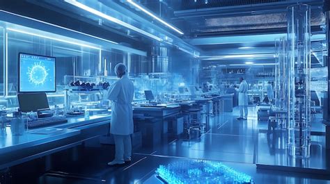 Premium Ai Image Hightech Laboratory With Scientists Conducting