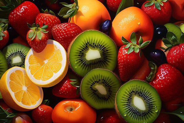 Premium Photo Citrus Symphony Yummy Kiwi Orange And Strawberry