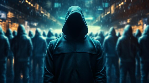 Premium Photo Hacker In Hoodie Dark Theme