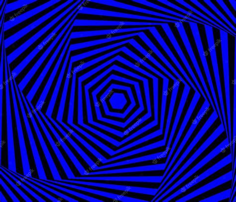 Premium Vector Black And Blue Optical Illusion Hexagonal Spiral
