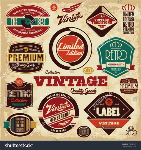 Premium Vector Vintage Vector Design Elements Retro Style Labels