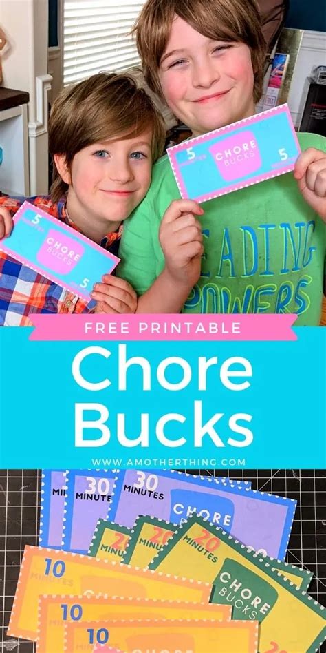 Printable Chore Bucks A Way To Pay Your Kids For Doing Their Chores