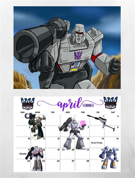 Printable Transformers Calendar: Free Download & Enjoy!