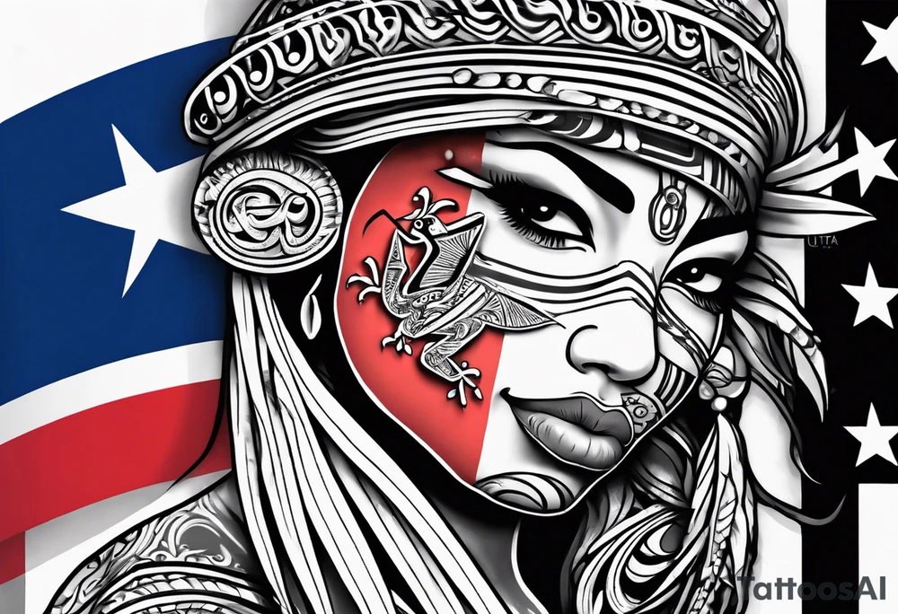 Puerto Rico Tribal Tattoos Flag Tribal Tattoo By Halfmanny On
