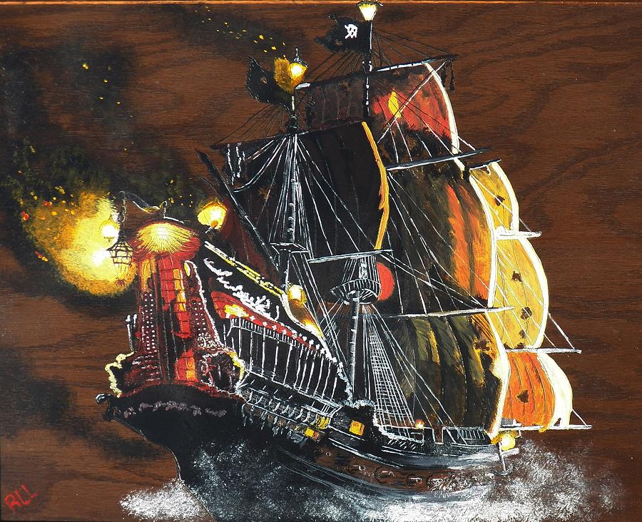 Queen Anne S Revenge Pyrography By Rebecca Lafrance Pixels