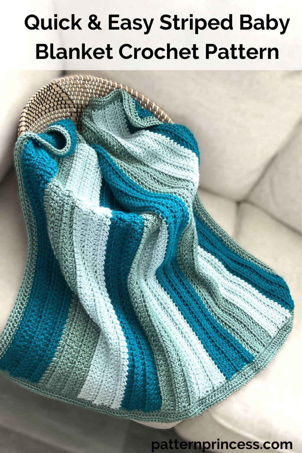 Quick And Simple Striped Baby Blanket Pattern Allfreecrochet Com