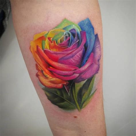 Rainbow Rose Tattoos
