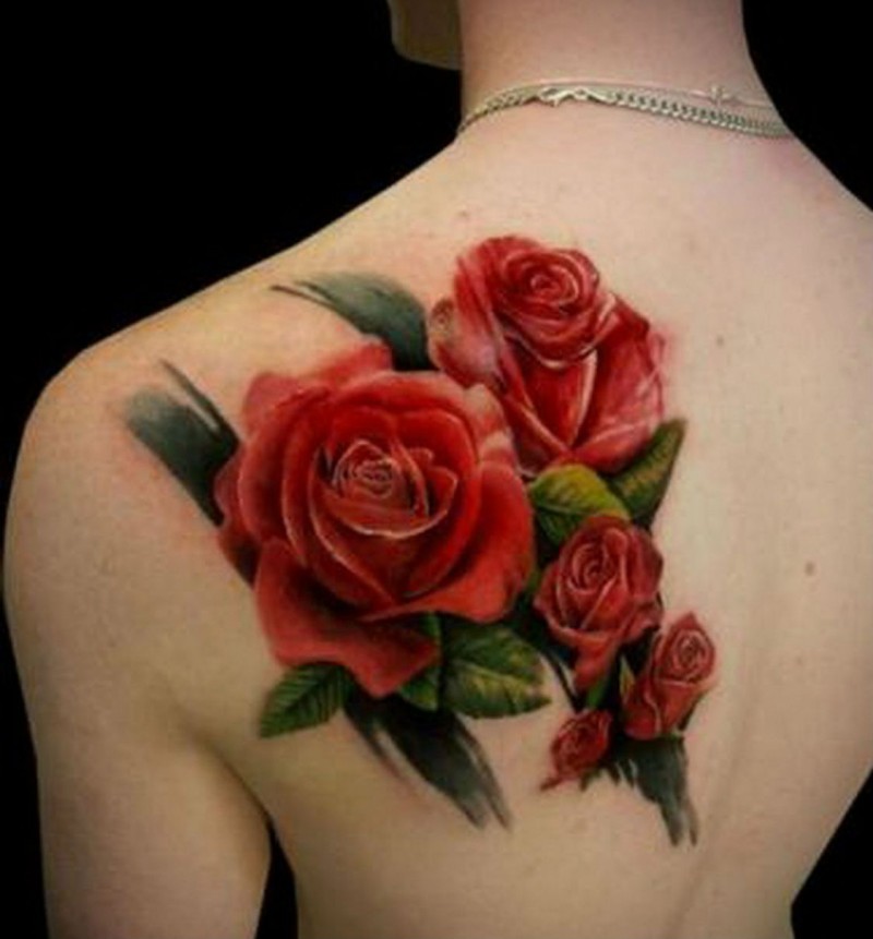 Realistic Looking Rose Tattoo