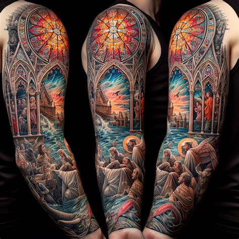 Religious Half Arm Sleeve Tattoo Ideas & Designs
